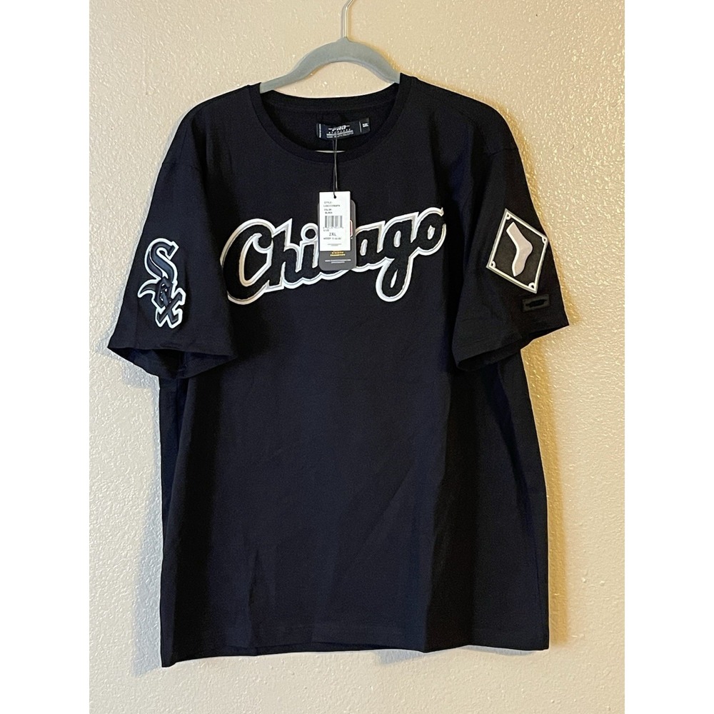 Men's 2XL NWT Chicago White‎ Sox Pro Standard Logo Team Short Sleeve Shirt Black